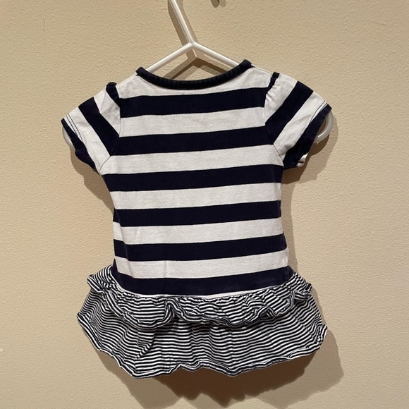 💠. **2 for $20** Carters Navy blue and white stripe dress size 6 months - Picture 4 of 6